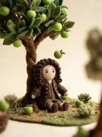 Newton's Toe puppet in a gravity-themed scene