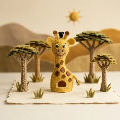 Giggly Giraffe puppet up close