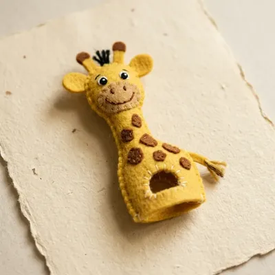 Giggly Giraffe toe puppet front view