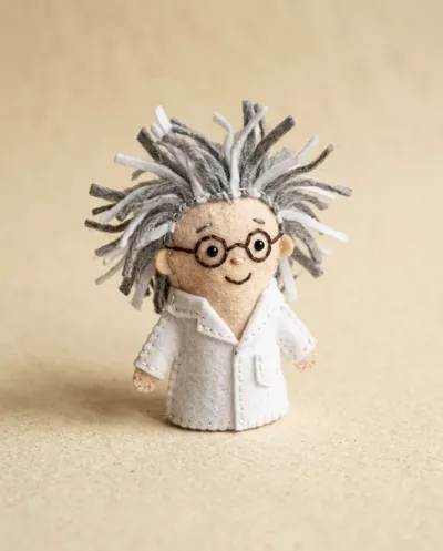 Professor Wiggleton toe puppet front view