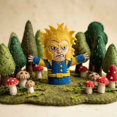 Toe-verine puppet action scene