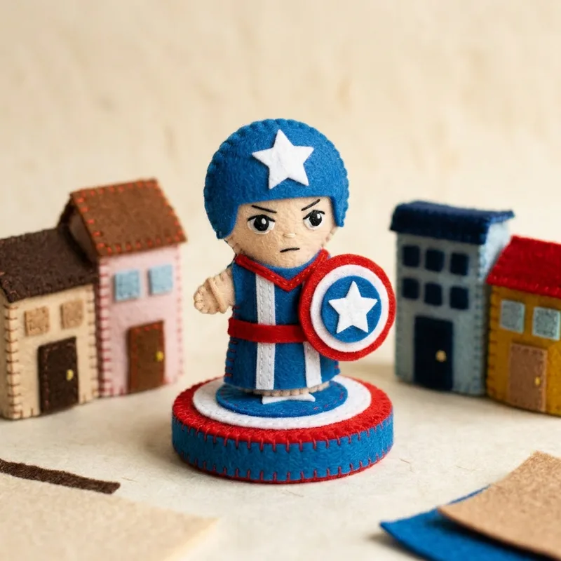 Captain Toe-merica toe puppet in scene