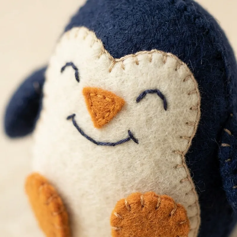 Chonky Penguin toe puppet detail view