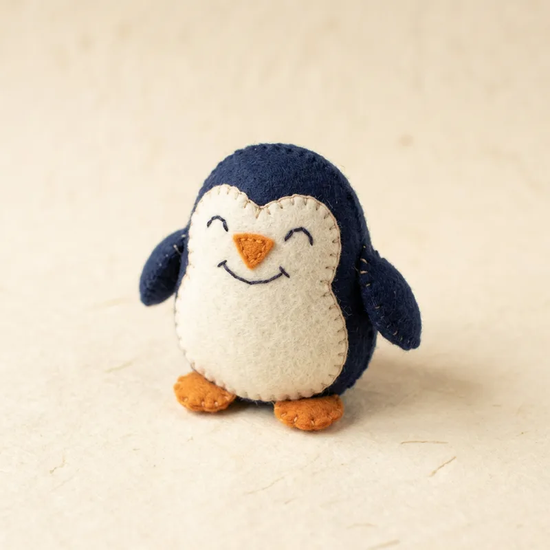 Chonky Penguin toe puppet front view