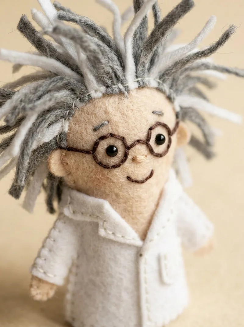 Professor Wiggleton toe puppet detail view