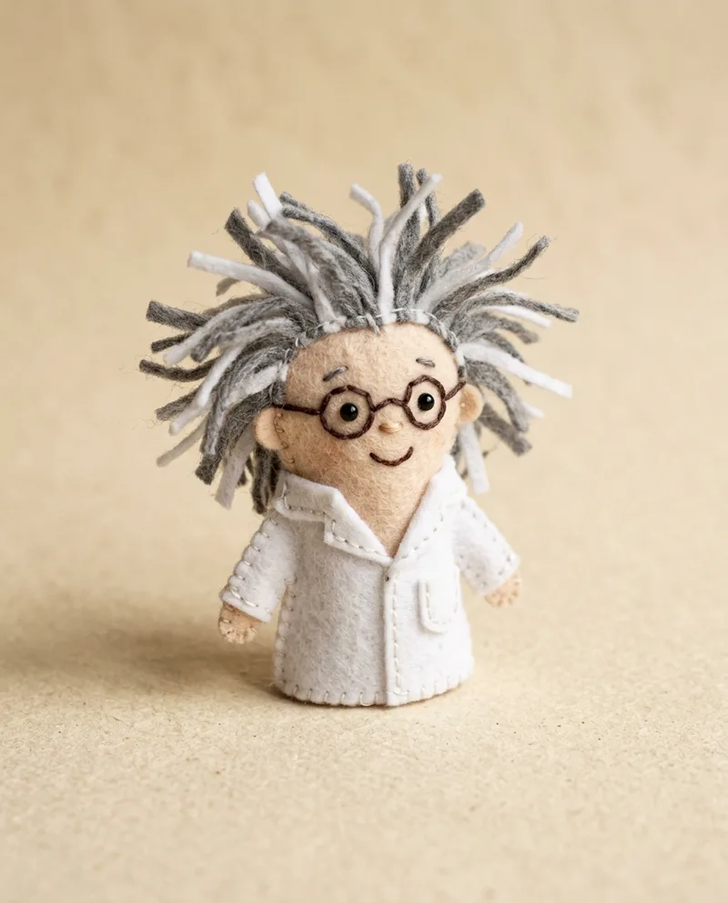 Professor Wiggleton toe puppet front view