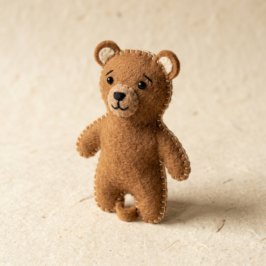 Snuggle Bear toe puppet front view