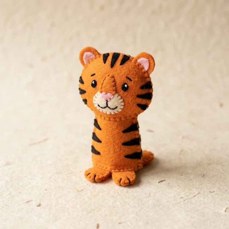 Tiny Tiger toe puppet front view